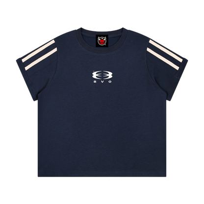 WMNS UNITY LOGO® VARSITY STRIPE TEE [NAVY BLUE]