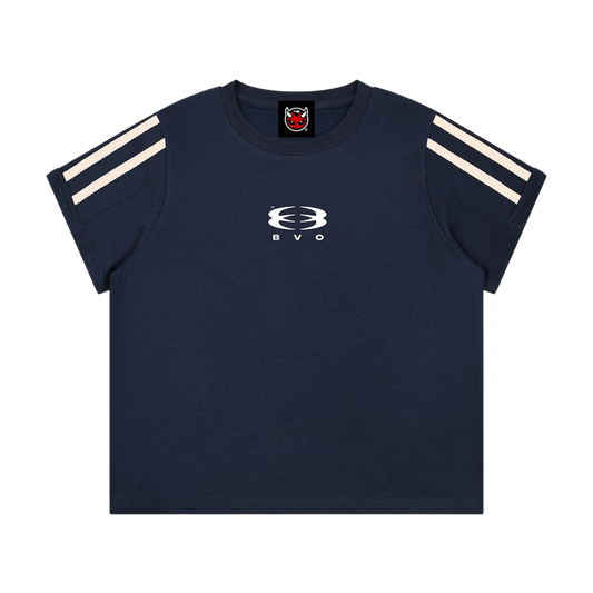 WMNS UNITY LOGO® VARSITY STRIPE TEE [NAVY BLUE]