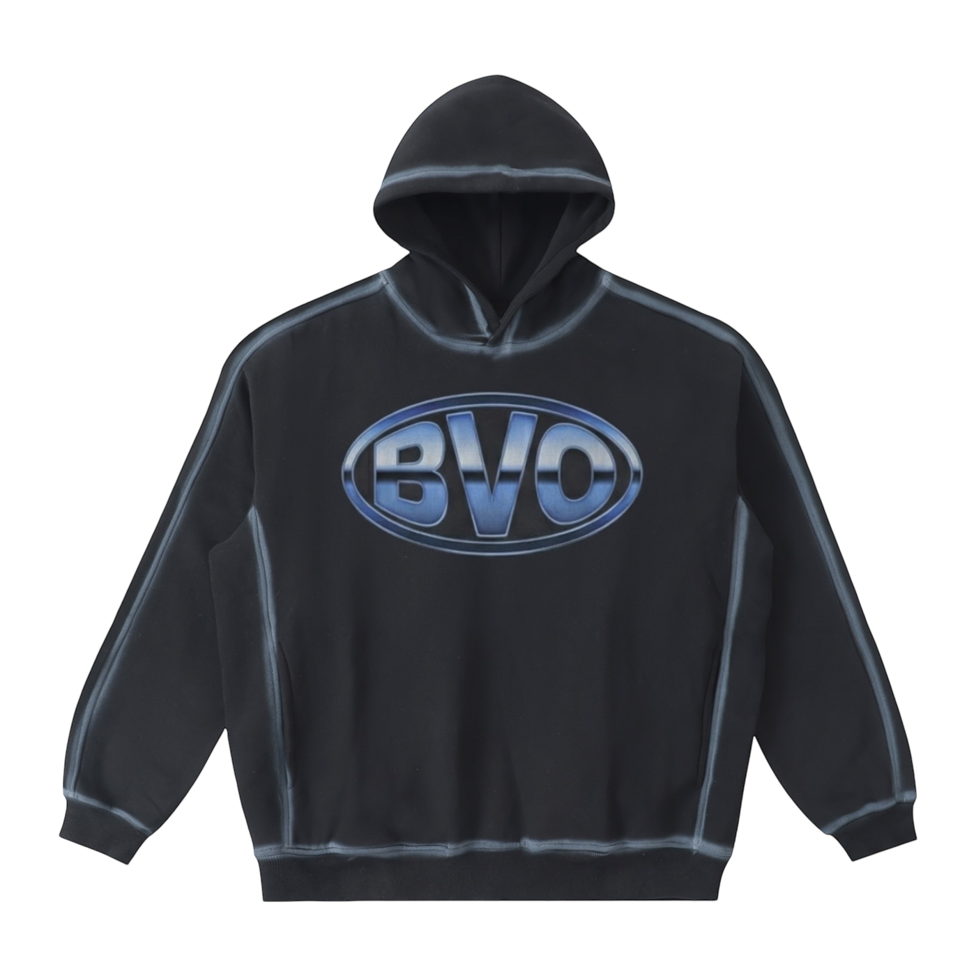 BVO® OVAL LOGO HOODIE [BLACK]