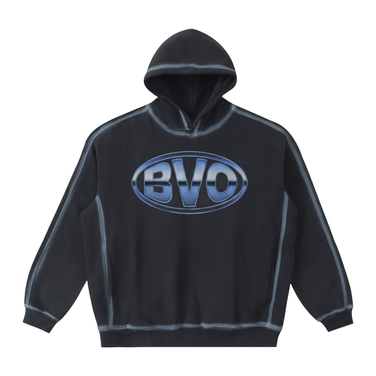 BVO® OVAL LOGO HOODIE [BLACK]