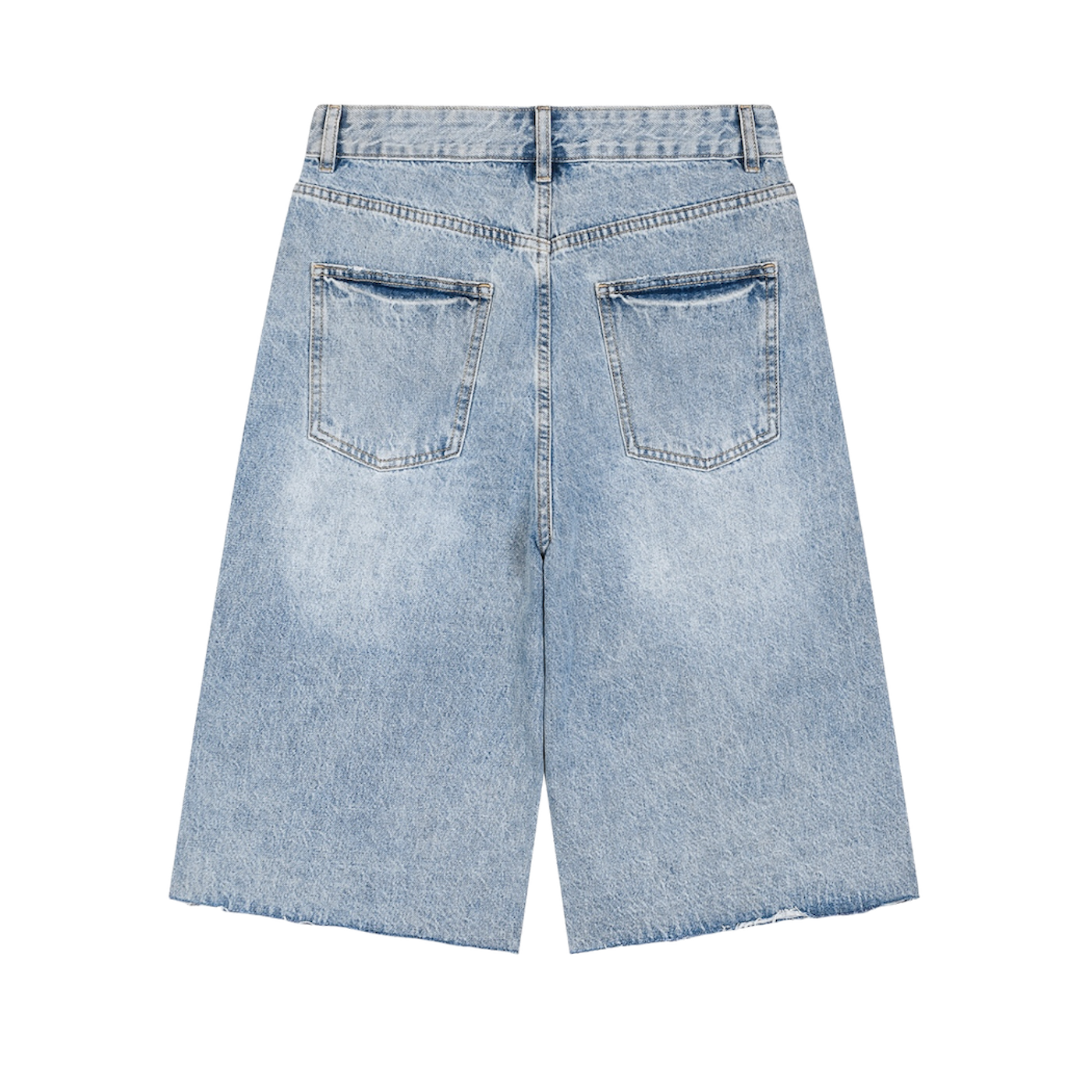BVO® DENIM STAPLE LOGO© VINTAGE WIDE LEG SHORTS [BLUE]