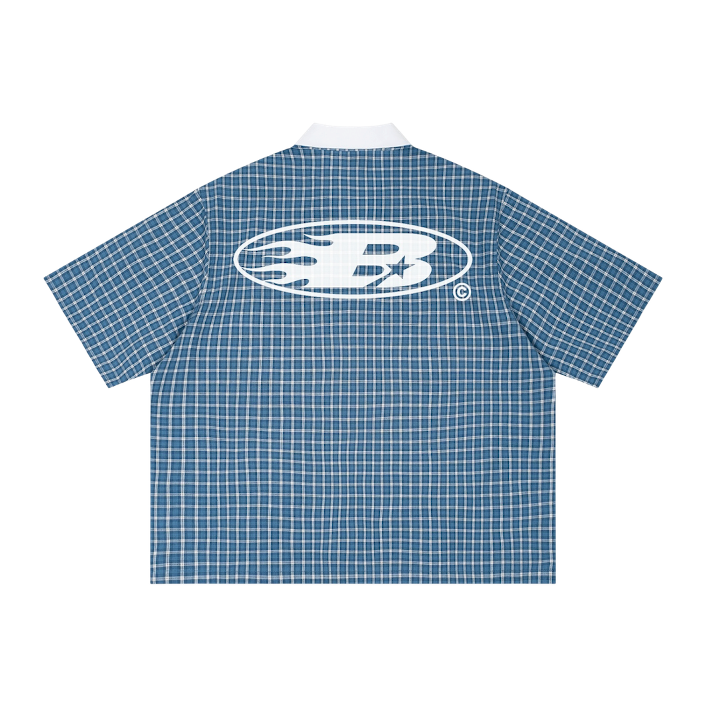 STAPLE LOGO© PLAID POLO SHIRT [BLUE]