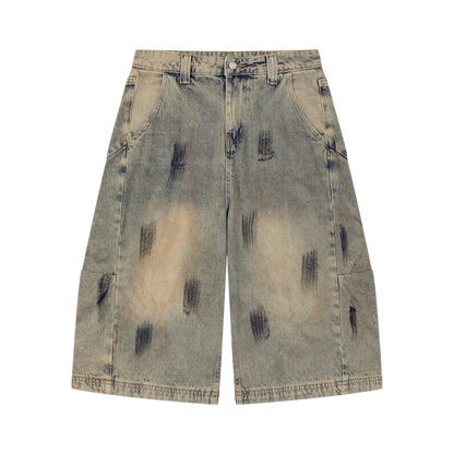 BVO® DENIM VINTAGE WASH SHORTS [BRONZE/BLUE]