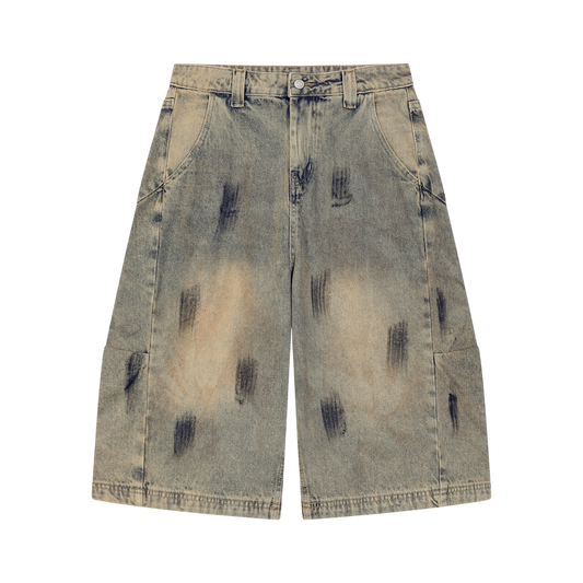 BVO® DENIM VINTAGE WASH SHORTS [BRONZE/BLUE]