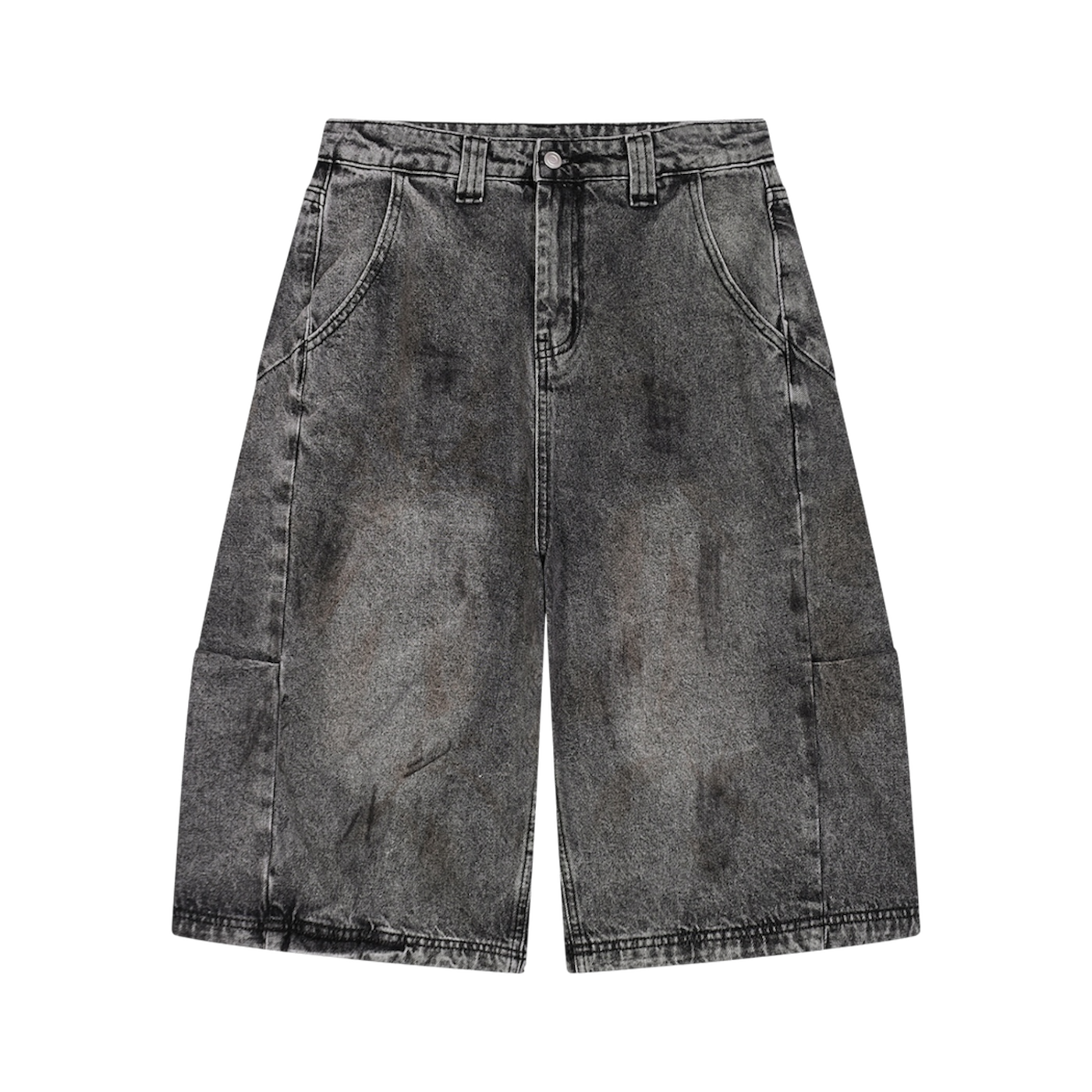 BVO® DENIM VINTAGE WASH SHORTS [BLACK]