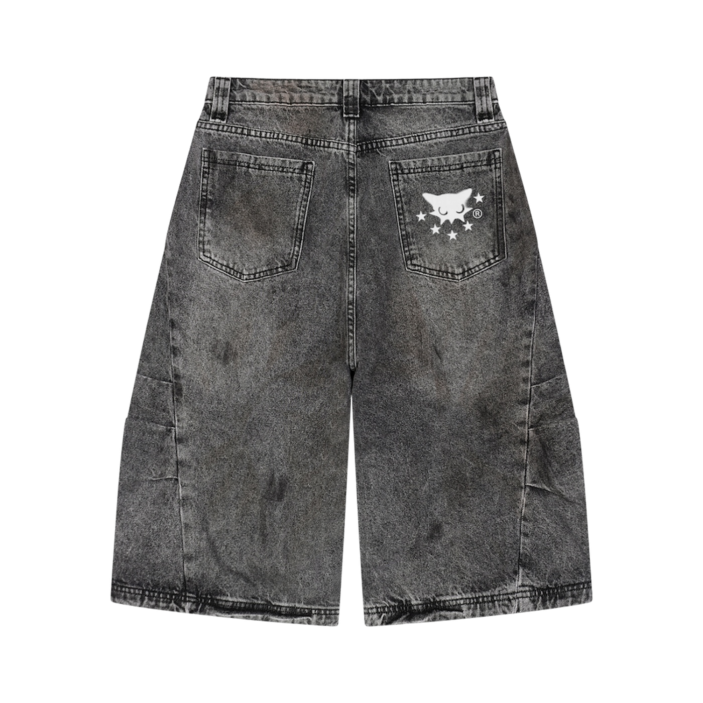 BVO® DENIM VINTAGE WASH SHORTS [BLACK]
