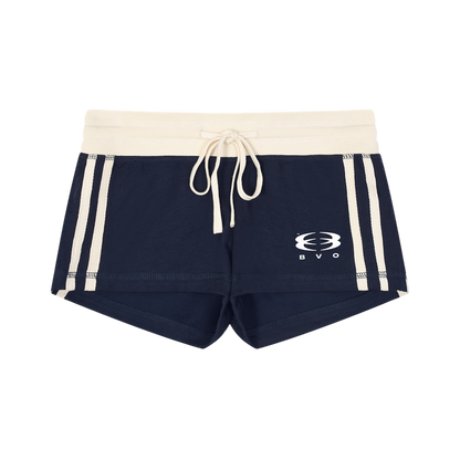 WMNS UNITY LOGO® VARSITY STRIPE TRACK SHORTS [NAVY BLUE]
