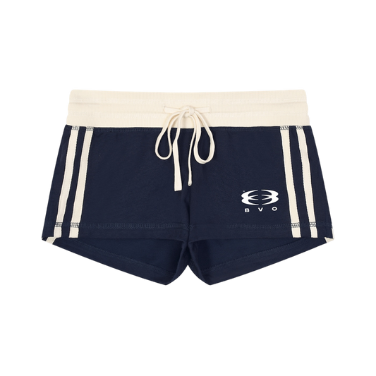 WMNS UNITY LOGO® VARSITY STRIPE TRACK SHORTS [NAVY BLUE]