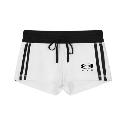 WMNS UNITY LOGO® VARSITY STRIPE TRACK SHORTS [WHITE]