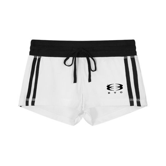WMNS UNITY LOGO® VARSITY STRIPE TRACK SHORTS [WHITE]