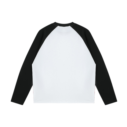 NEON LOGO COLOR-BLOCKED RAGLAN LS TEE [WHITE/BLACK]