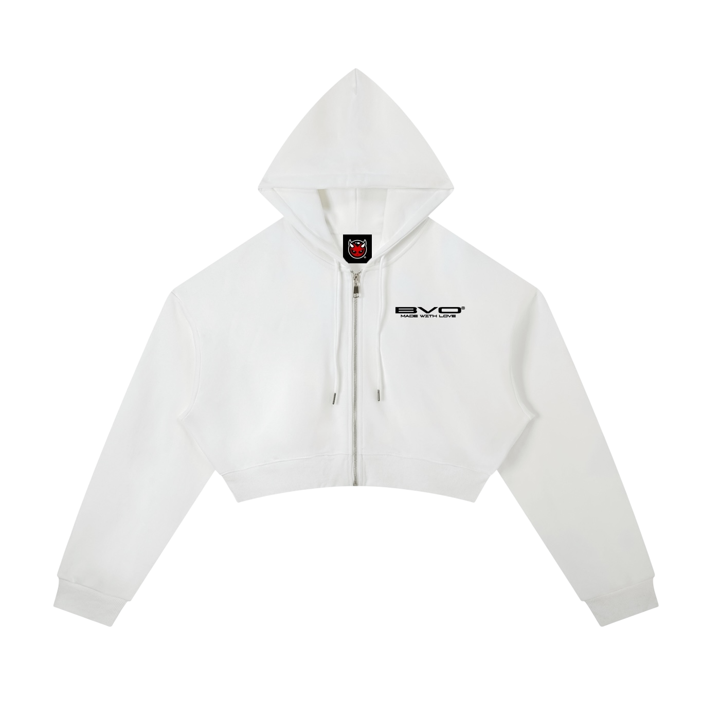 WMNS MADE WITH LOVE CROPPED ZIP HOODIE [WHITE]