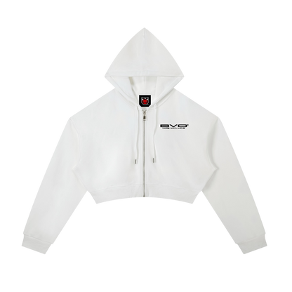 WMNS MADE WITH LOVE CROPPED ZIP HOODIE [WHITE]