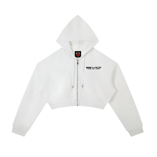 WMNS MADE WITH LOVE CROPPED ZIP HOODIE [WHITE]