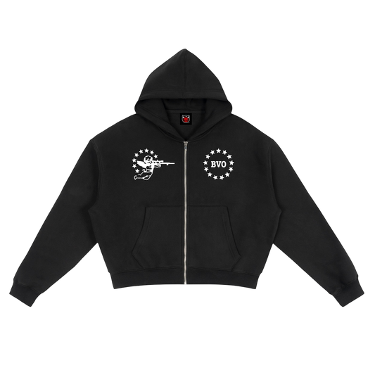 BVO® FOR PRES ZIP HOODIE [BLACK]