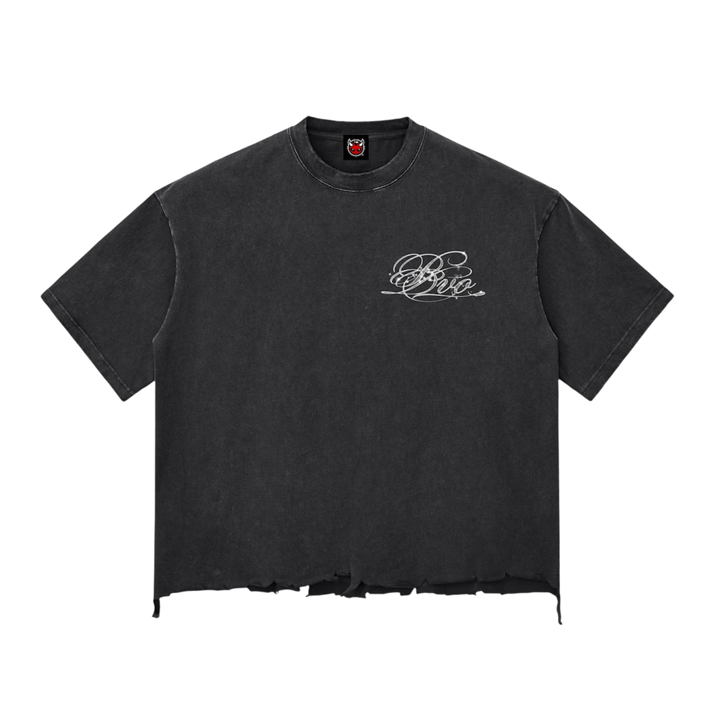 BLESSED RAW-HEM TEE [BLACK]