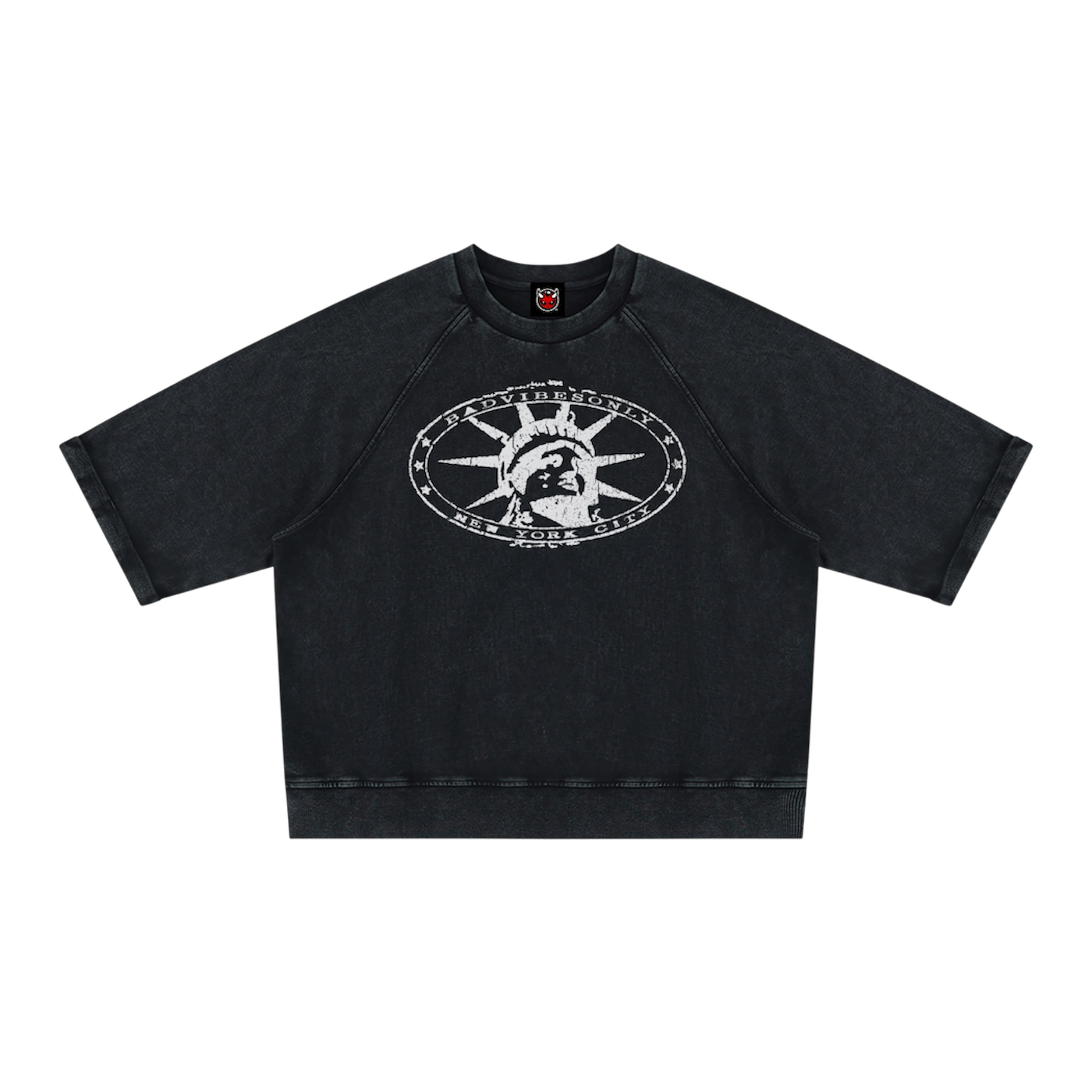 BVO® LIBERTY SHORT SLEEVE SWEATSHIRT [BLACK]