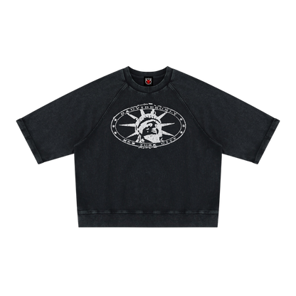 BVO® LIBERTY SHORT SLEEVE SWEATSHIRT [BLACK]