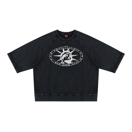 BVO® LIBERTY SHORT SLEEVE SWEATSHIRT [BLACK]