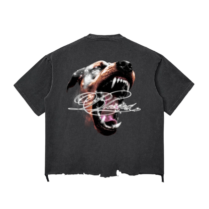 BLESSED RAW-HEM TEE [BLACK]
