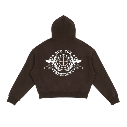 BVO® FOR PRES ZIP HOODIE [BROWN]