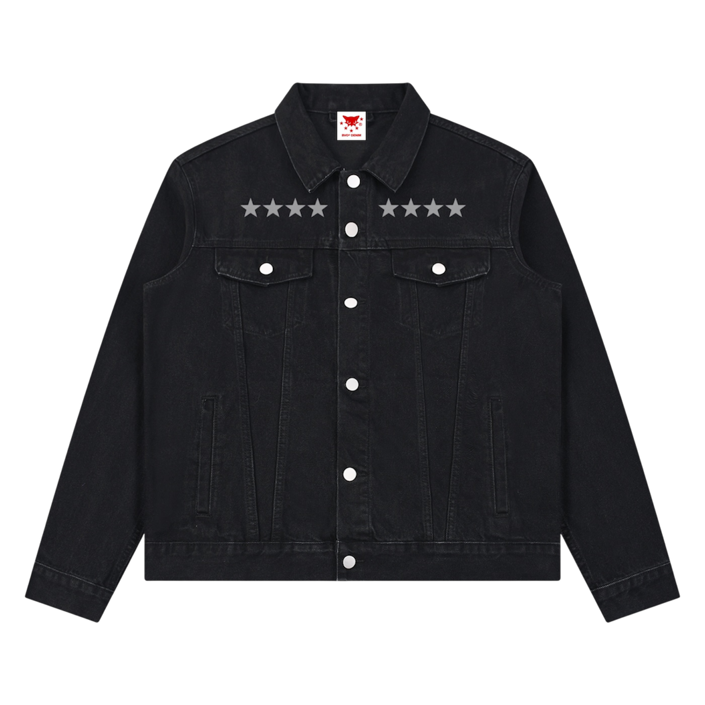 BVO® DENIM STARS VINTAGE WASH JACKET [BLACK]