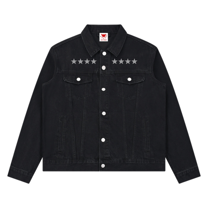 BVO® DENIM STARS VINTAGE WASH JACKET [BLACK]