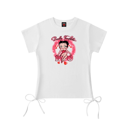 WMNS BVO® X BETTY BOOP DRAWSTRING TEE [WHITE]