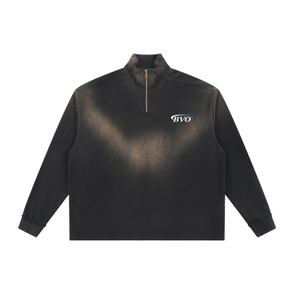 WORKWEAR LOGO QUARTER-ZIP SWEATSHIRT [BLACK]