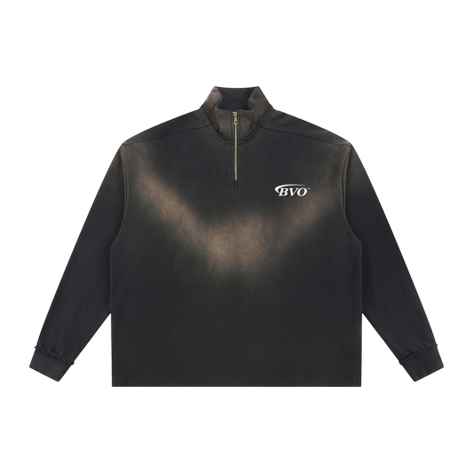 WORKWEAR LOGO QUARTER-ZIP SWEATSHIRT [BLACK]