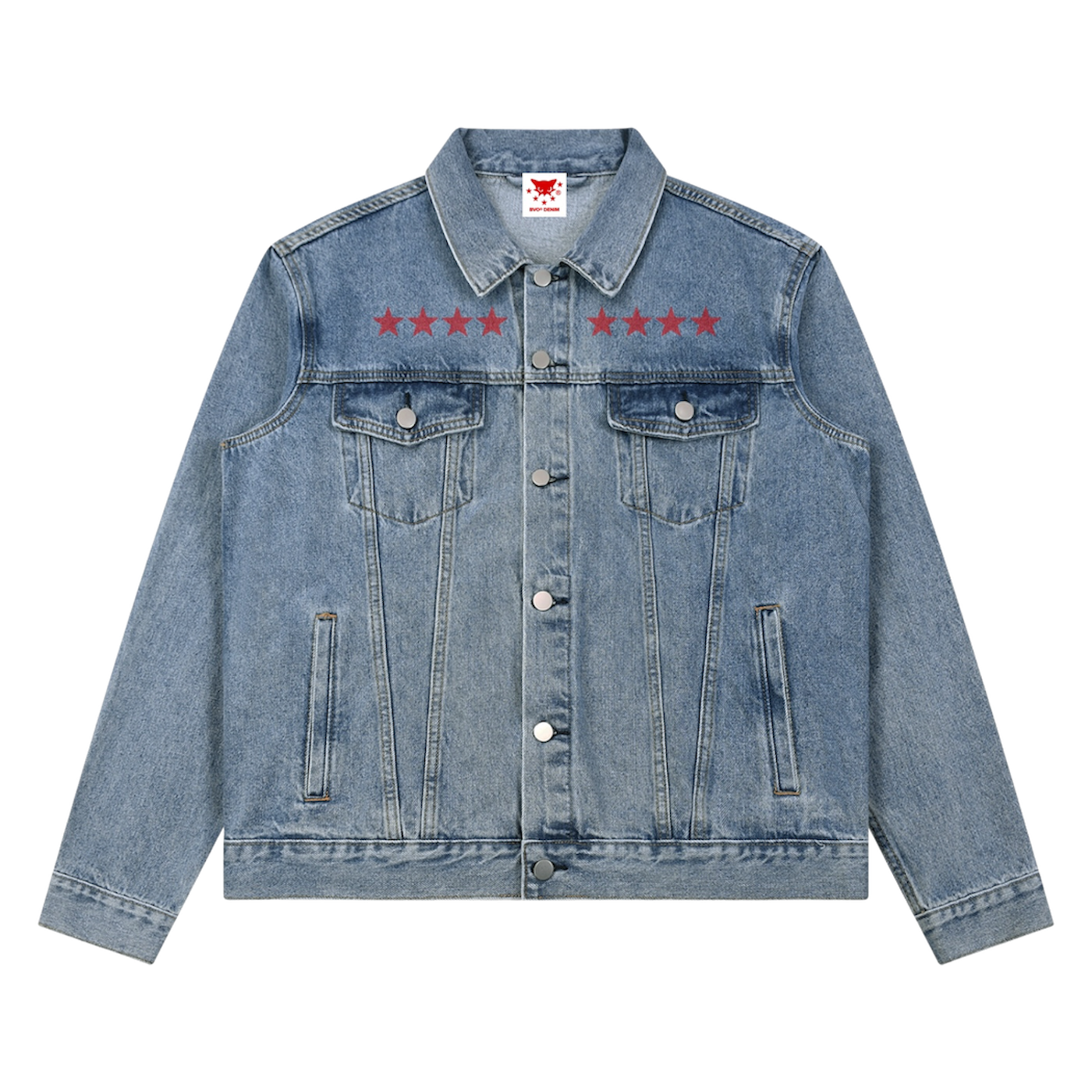 BVO® DENIM STARS VINTAGE WASH JACKET [BLUE]