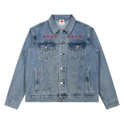 BVO® DENIM STARS VINTAGE WASH JACKET [BLUE]
