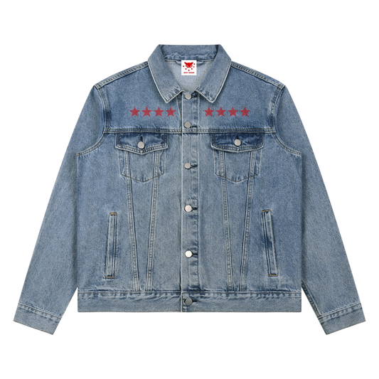 BVO® DENIM STARS VINTAGE WASH JACKET [BLUE]