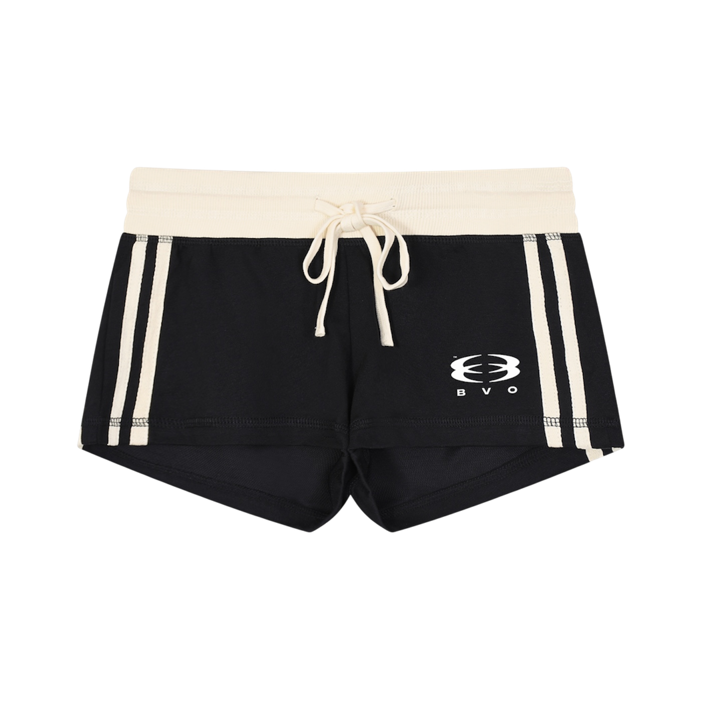 WMNS UNITY LOGO® VARSITY STRIPE TRACK SHORTS [BLACK]
