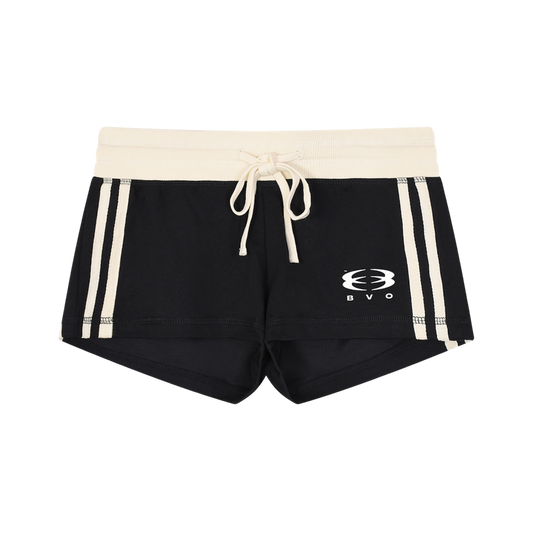 WMNS UNITY LOGO® VARSITY STRIPE TRACK SHORTS [BLACK]