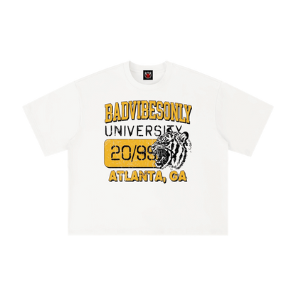 BADVIBESONLY® UNIVERSITY TEE [WHITE]