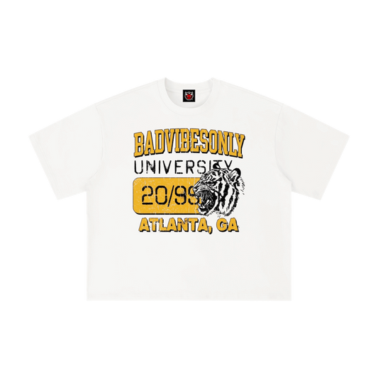 BADVIBESONLY® UNIVERSITY TEE [WHITE]