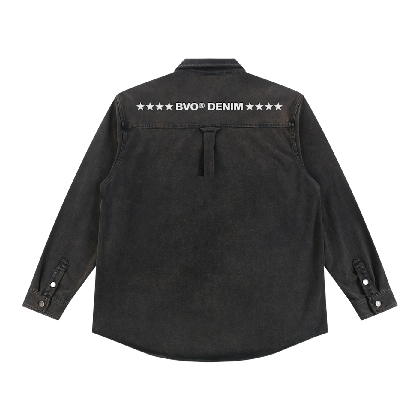 BVO® DENIM STARS VINTAGE WASHED HEAVYWEIGHT LS SHIRT [BLACK]