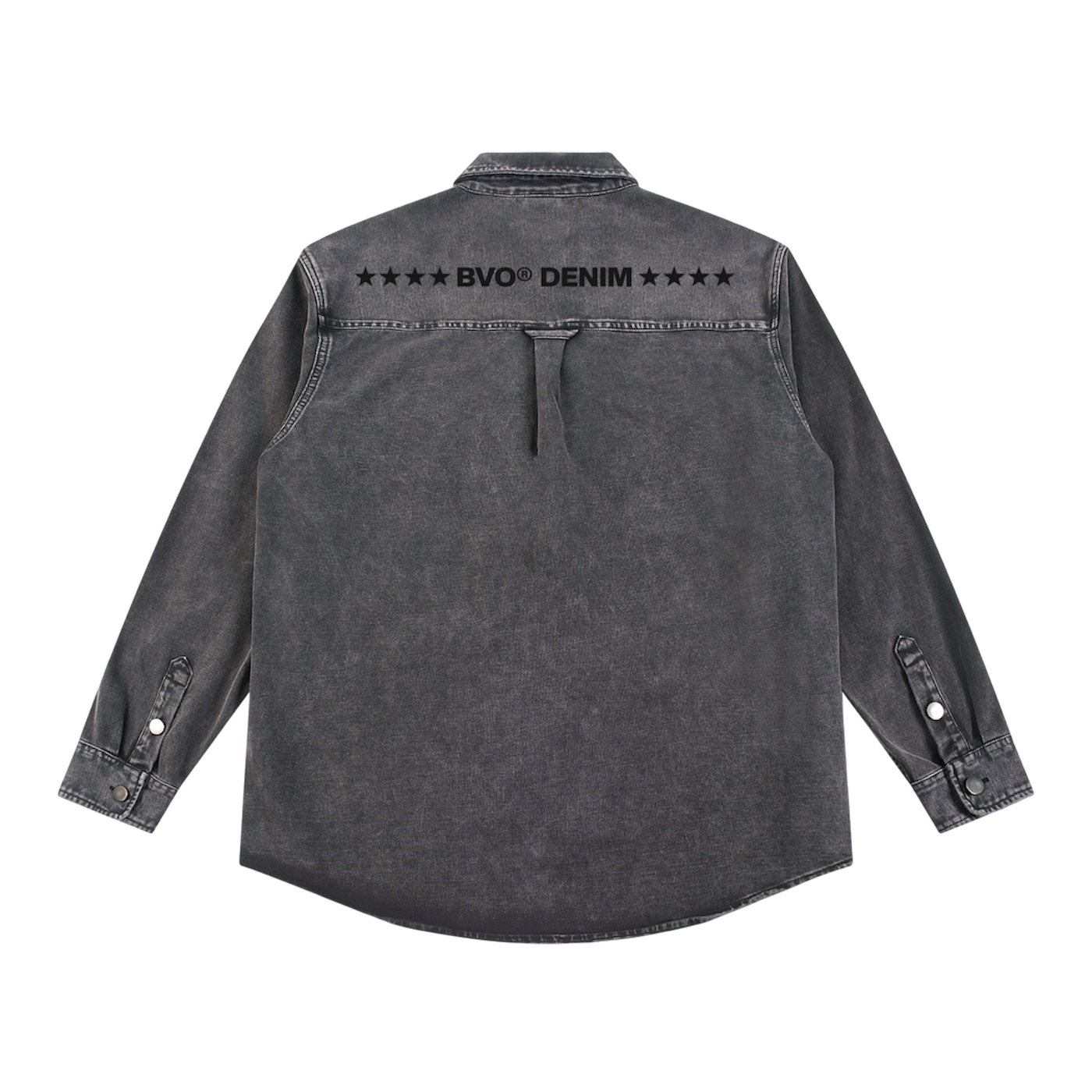 BVO® DENIM STARS VINTAGE WASHED HEAVYWEIGHT LS SHIRT [DARK GREY]