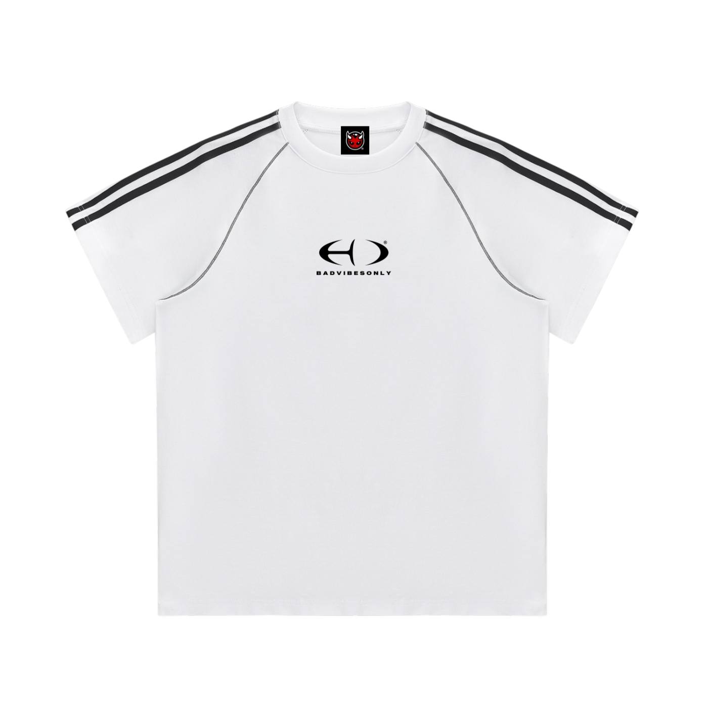 BVO® FUSION LOGO STRIPED TEE [WHITE]