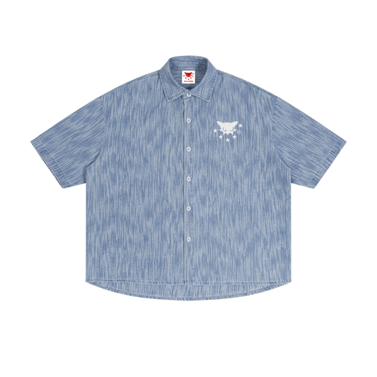 BVO® DENIM VINTAGE WASH SHIRT [BLUE]