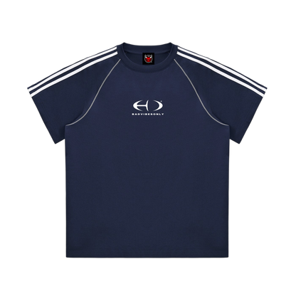 BVO® FUSION LOGO STRIPED TEE [NAVY BLUE]