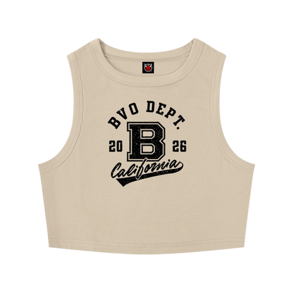 WMNS CALIFORNIA CROPPED TANK TOP [KHAKI]