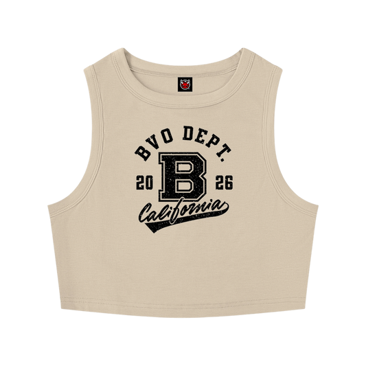 WMNS CALIFORNIA CROPPED TANK TOP [KHAKI]