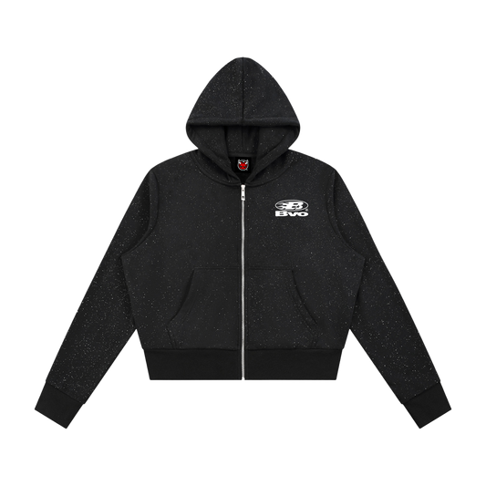 WMNS STAPLE LOGO© SPARKLE ZIP HOODIE [BLACK]