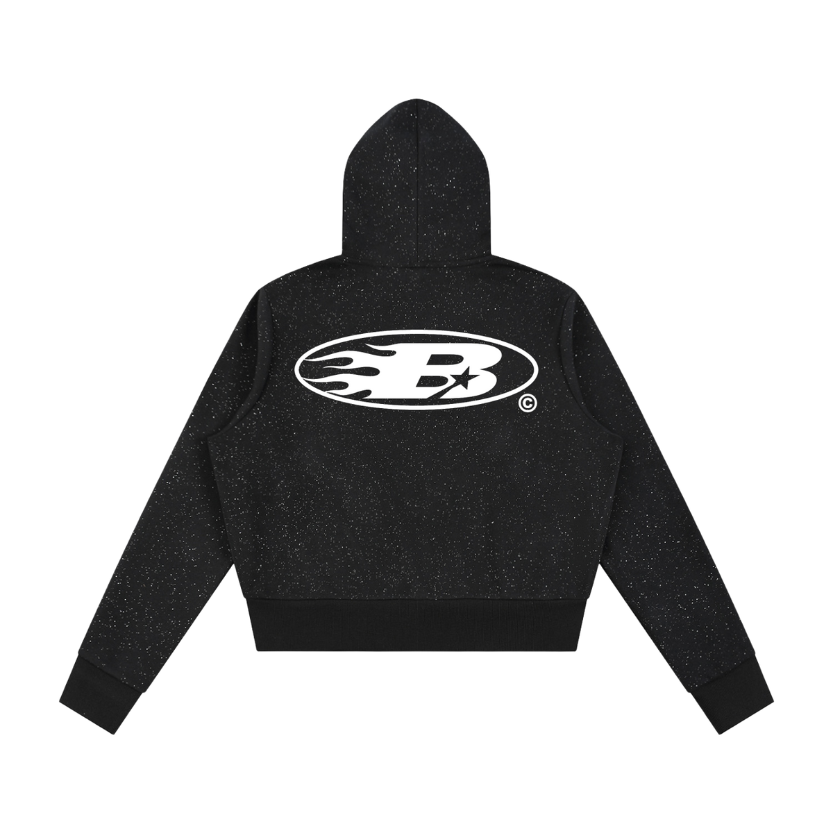 WMNS STAPLE LOGO© SPARKLE ZIP HOODIE [BLACK]
