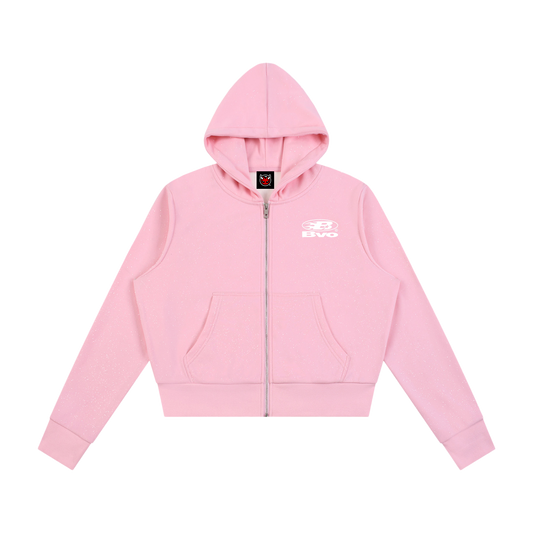 WMNS STAPLE LOGO© SPARKLE ZIP HOODIE [PINK]