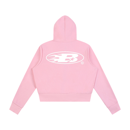 WMNS STAPLE LOGO© SPARKLE ZIP HOODIE [PINK]
