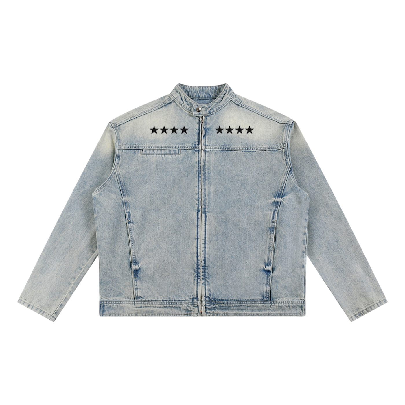 BVO® DENIM STARS VINTAGE WASH ZIP JACKET [BLUE]