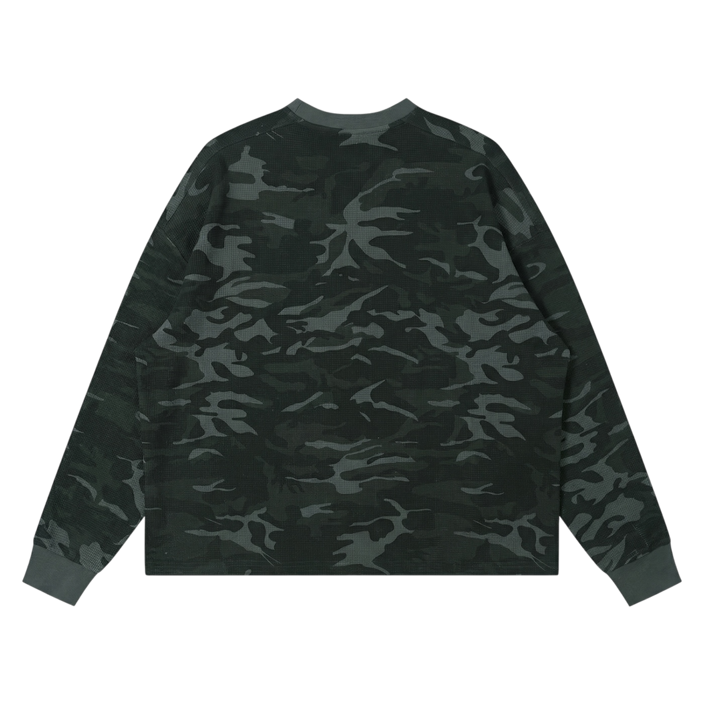 BVO® RECORDS WAFFLE LS TEE [NIGHT WOODLAND CAMO]